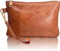 KEJ Women's Clutch Wristlet Wallet Purse - Soft PU Leather Zipper Handbag for Phone, Cards, Cash & Essentials