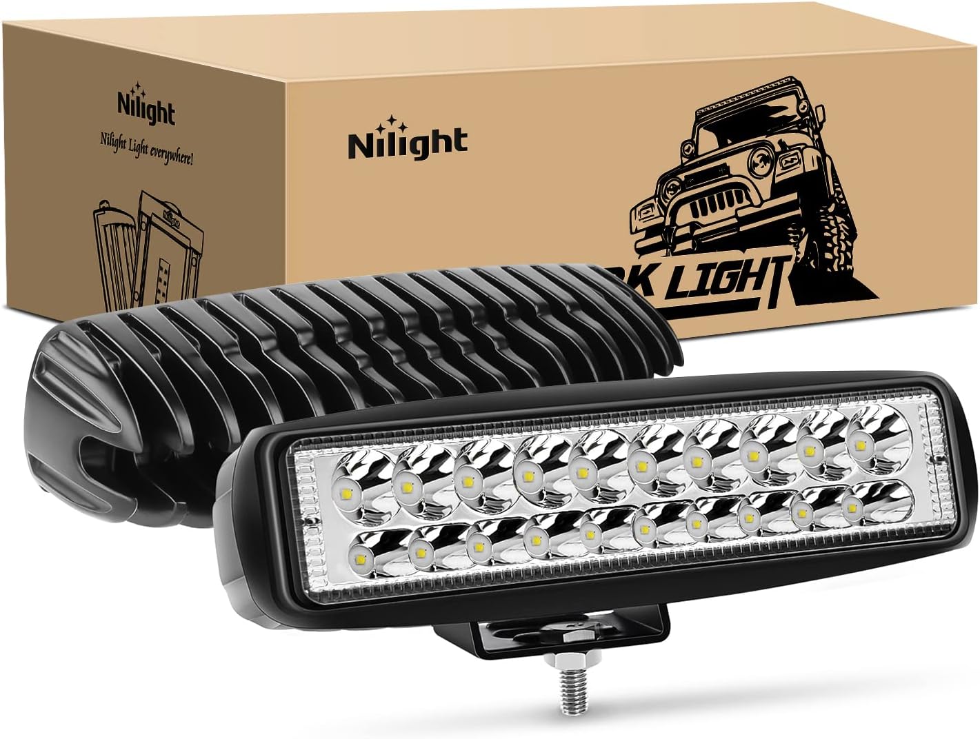 Nilight 2PCS Led Pods 6 Inch 60W Spot Light Bar 3000LM… Nilight 2PCS Led Pods 6 Inch 60W Spot Light Bar 3000LM…