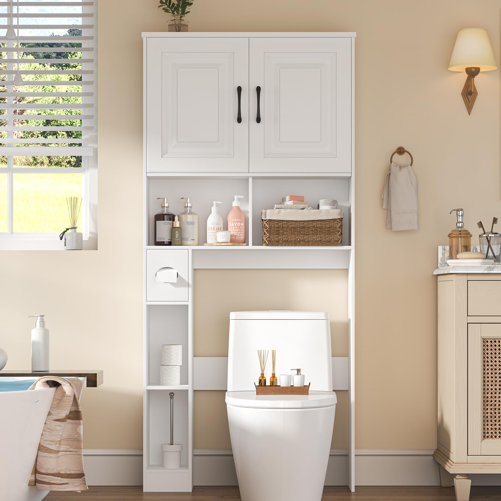 Amazon.com: Over The Toilet Storage Cabinet, Farmhouse Storage Cabinet ...