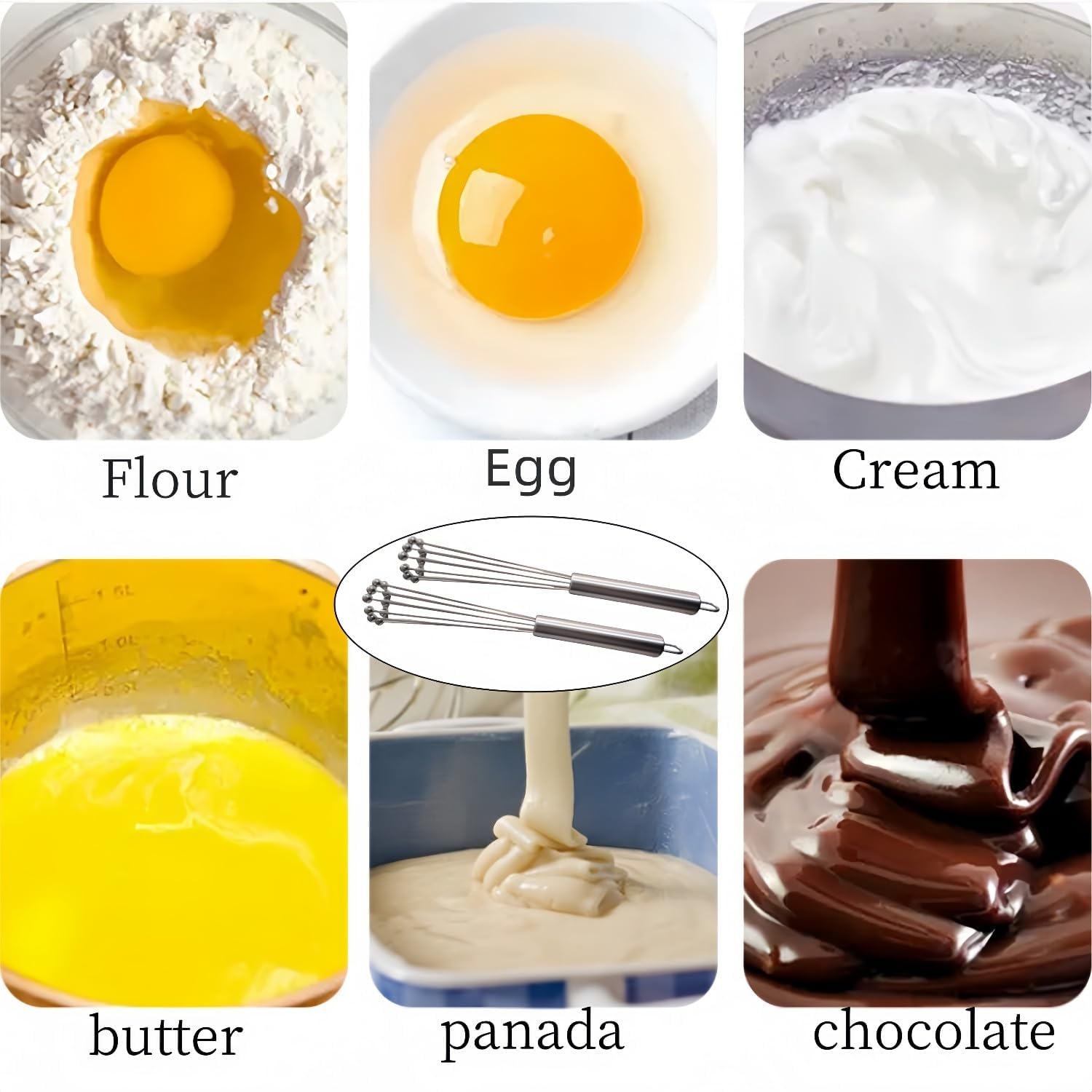 2 PCS 10.23inch Stainless Steel Ball Whisks,Durable Manual Egg Beater, Dishwashable Kitchen Whisk,Cream whisk, kitchen baking tool - Image 6