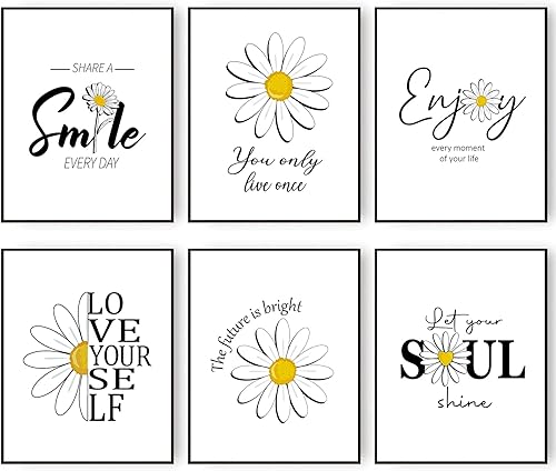 HoozGee Arte de pared inspirador impreso motivacional para decoración de pared, oficina, dormitorio, citas positivas y refranes positivos,