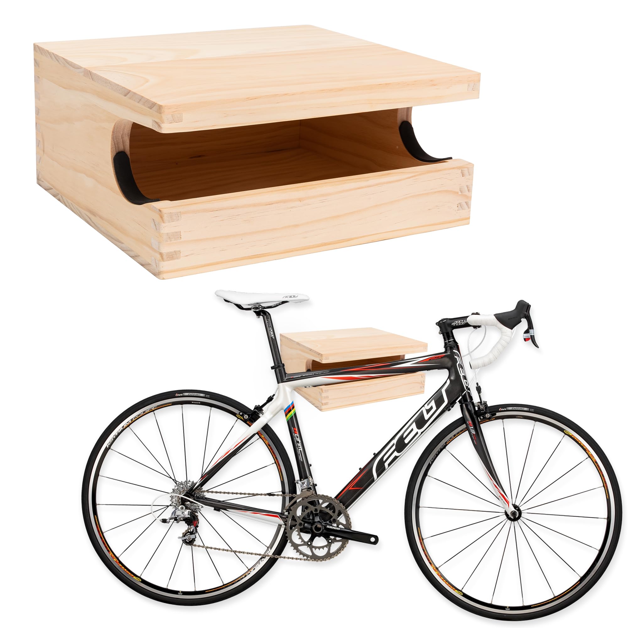 GENMOUS Bike Wall Mount, Bike Hangers for Garage,Wood Bike Wall Rack,Bicycle Wall Mount Rack,Bike Storage Rack,Bike Holder Organizer,Bike Stand Vertical Bike Hanger Hook for Indoor Home Shelf, U-Shape