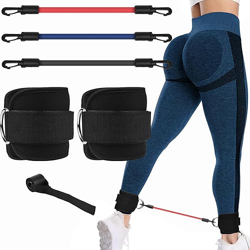 Resistance Bands for Working Out Women Booty Bands for Working Out Women, Ankle Resistance Bands with Cuffs for Working Out Kickbacks and Glutes &