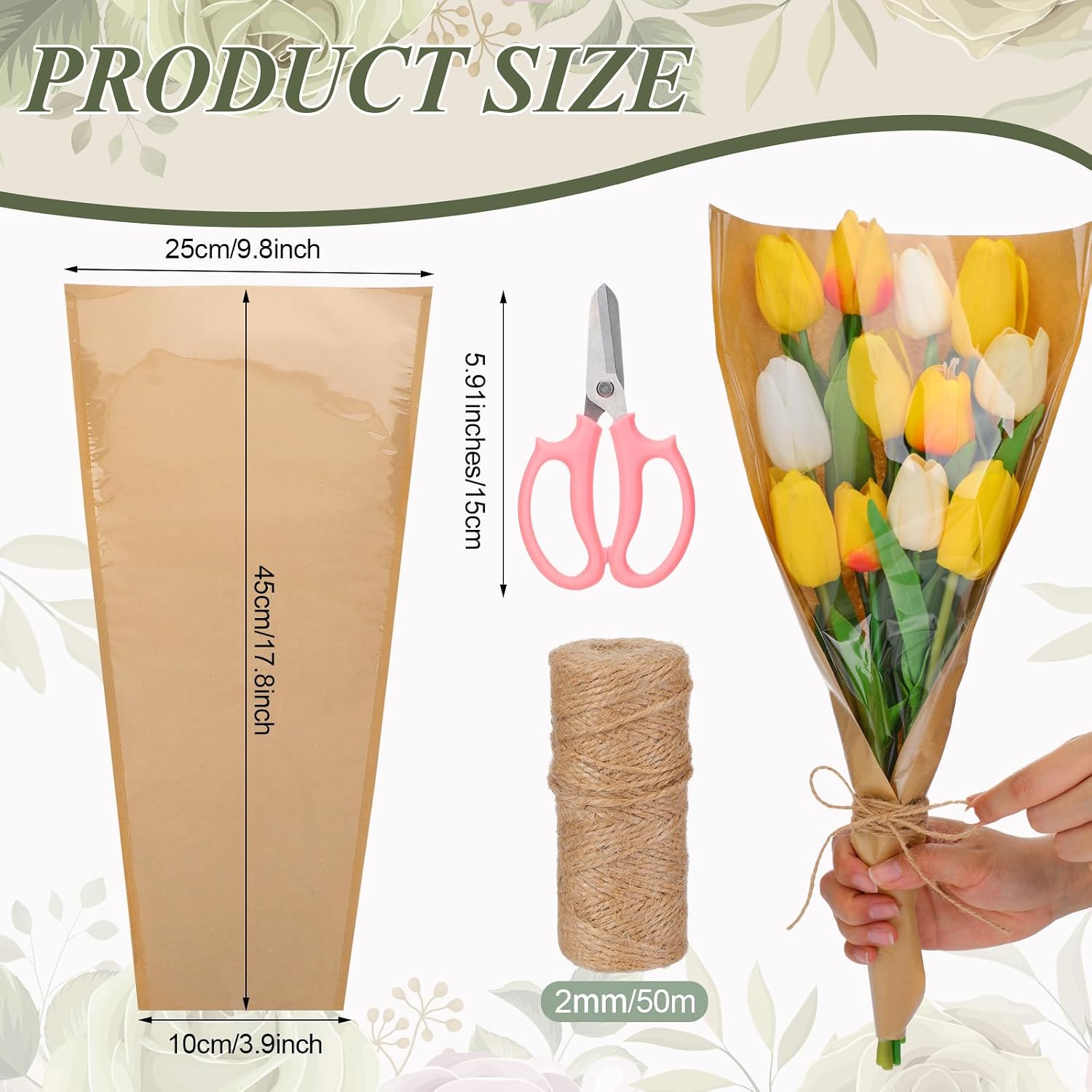 Tinlade 73 Pcs DIY Flower Bar Supplies for Wedding Bridal Shower image 2