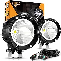 Vista 15 de Auxbeam Cubiertas protectoras redondas de la serie P4, tapa de lente LED negra de 4 pulgadas, protector contra impactos contra el polvo y cumple
