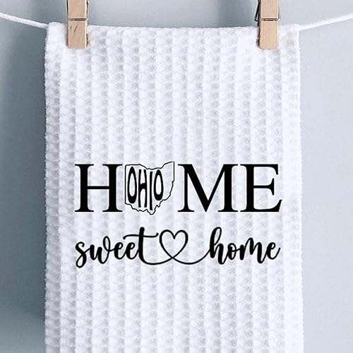 Miniatura 3 de PWHAOO Ohio State - Toalla de cocina para el hogar, dulce hogar, regalo de recuerdo de Ohio, regalo para amantes del estado de Ohio (Sweet Home Ohio