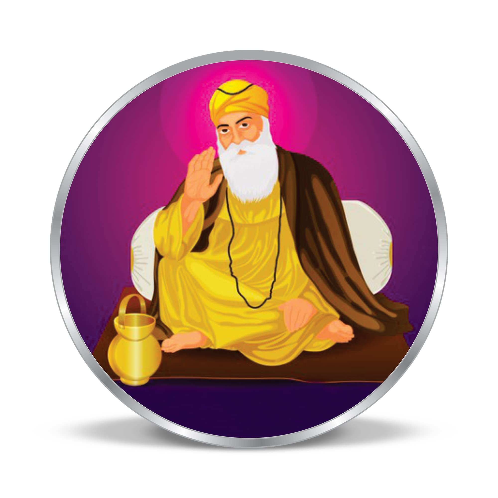 Precious Moments BIS Hallmarked Silver Coin Guru Nanak Dev Ji 999 Pure-image-31