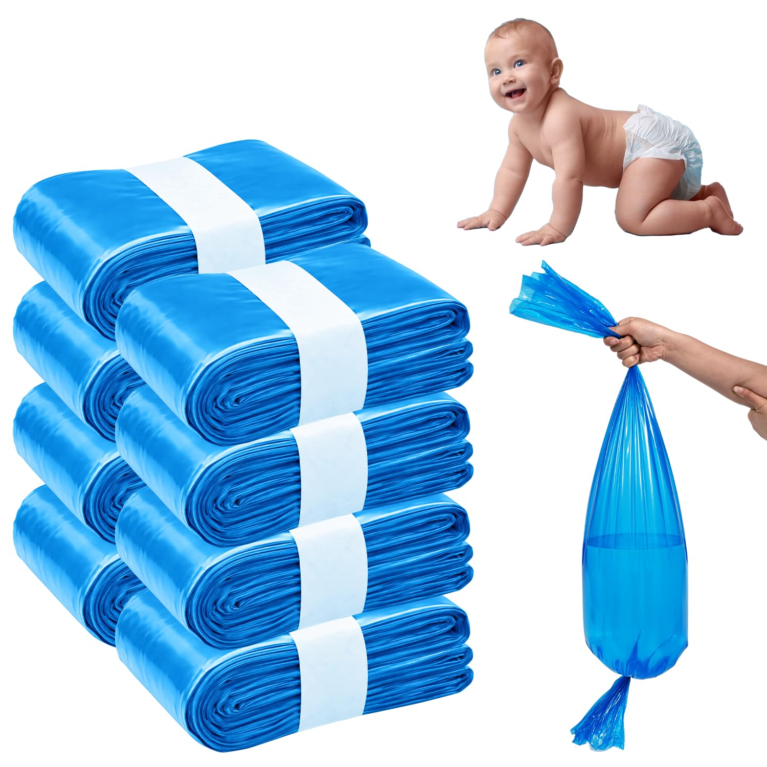 8 Recambios Compatibles con Tommee Tippee Twist & Click, Sangenic Tec, Simplee Sangenic y LitterLocker – Bolsas Perfumadas 8 Metros Antiolor