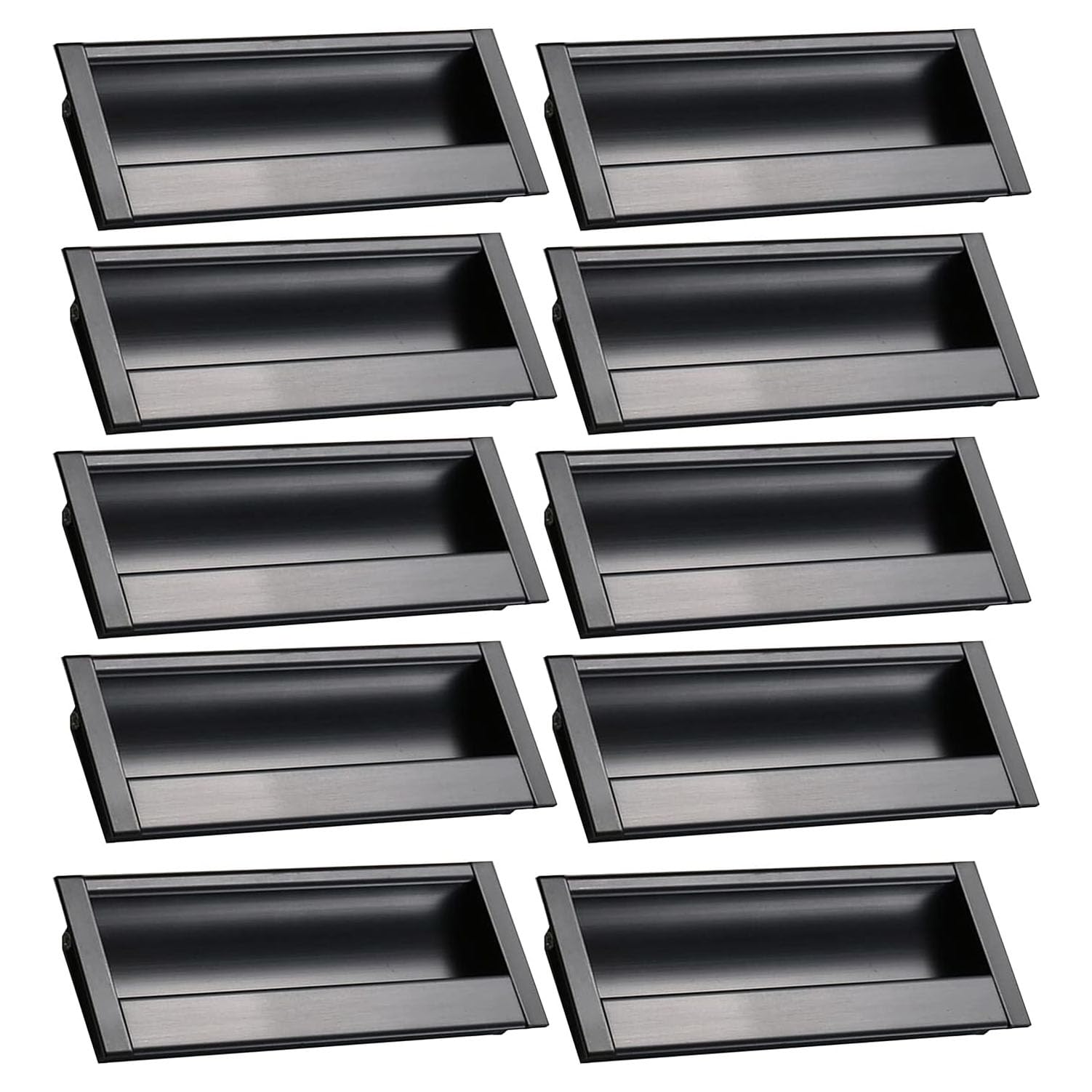 Poignées d'armoire noires de 96mm, poignée cachée pour tiroir et porte coulissante de placard
