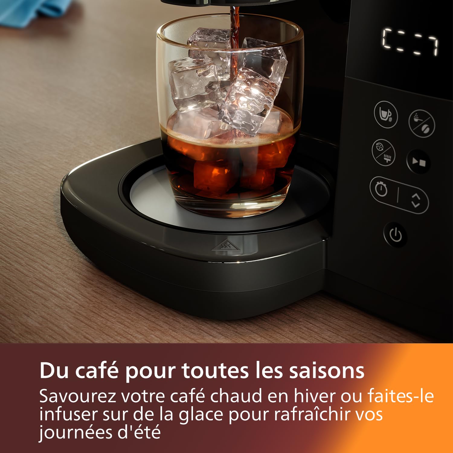 PHILIPS Cafetière filtre Tout-en-1, Broyeur conique intégré, Grains frais