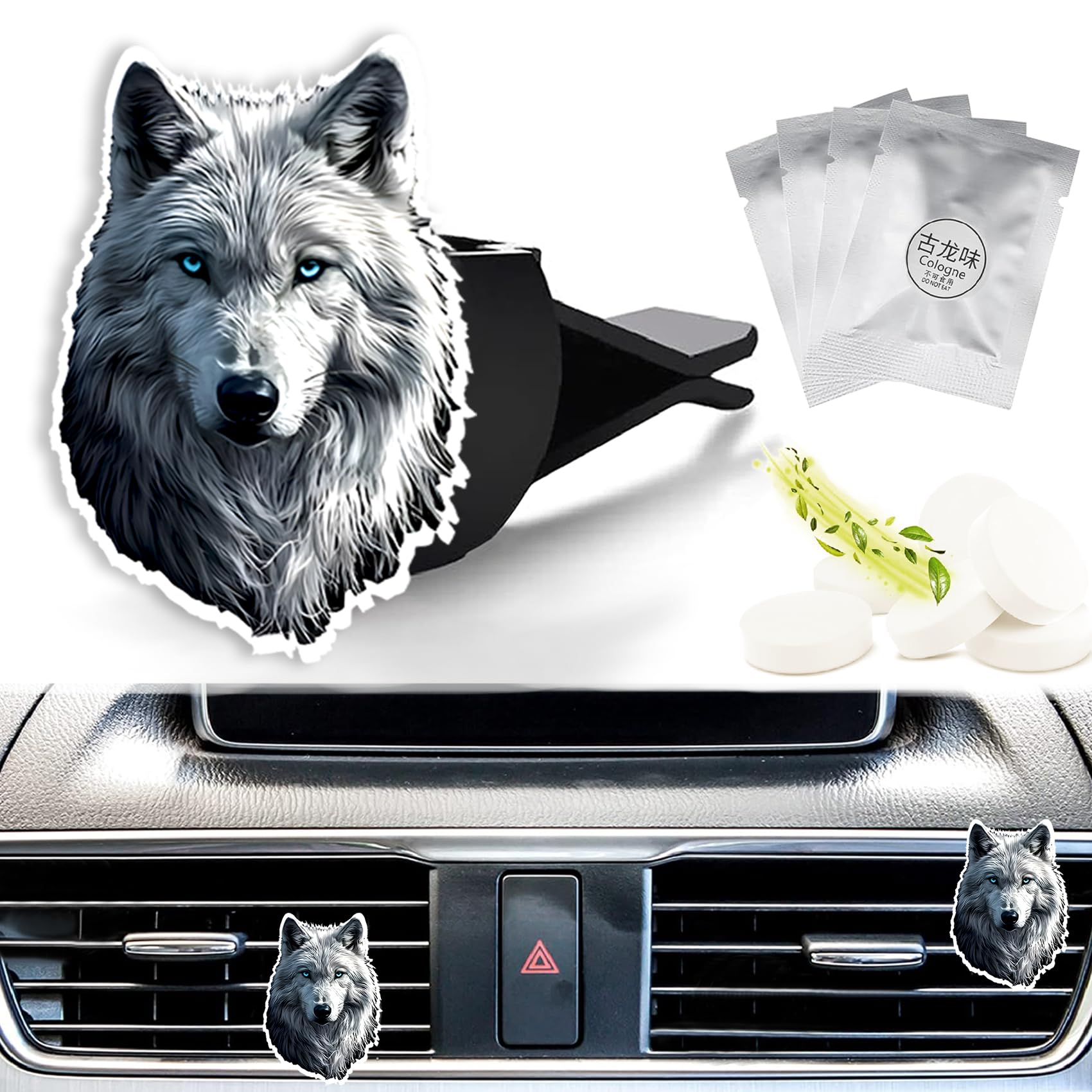 Fresh Scented Car Air Freshener Vent Clip,Decorative Wolf