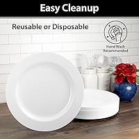 Vista 5 de Lillian Tablesettings Platos de plástico pesados de alta calidad de China como. Vajilla de boda y fiesta Platos de plástico de 9 pulgadas, perla