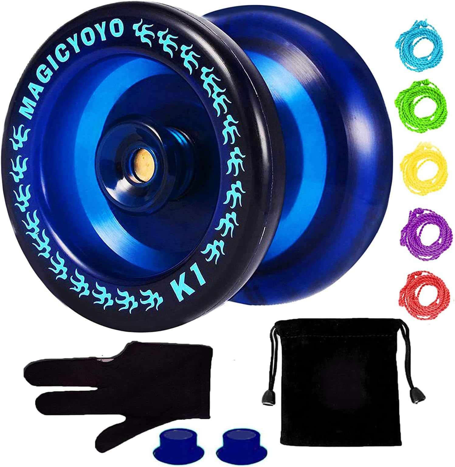 Yoyo YOSTAR JoJo K1 Responsive - Yoyo Professionnel Avec Ralenti - Kit Débutant 12 Cordes + Gant + Housse - Vert