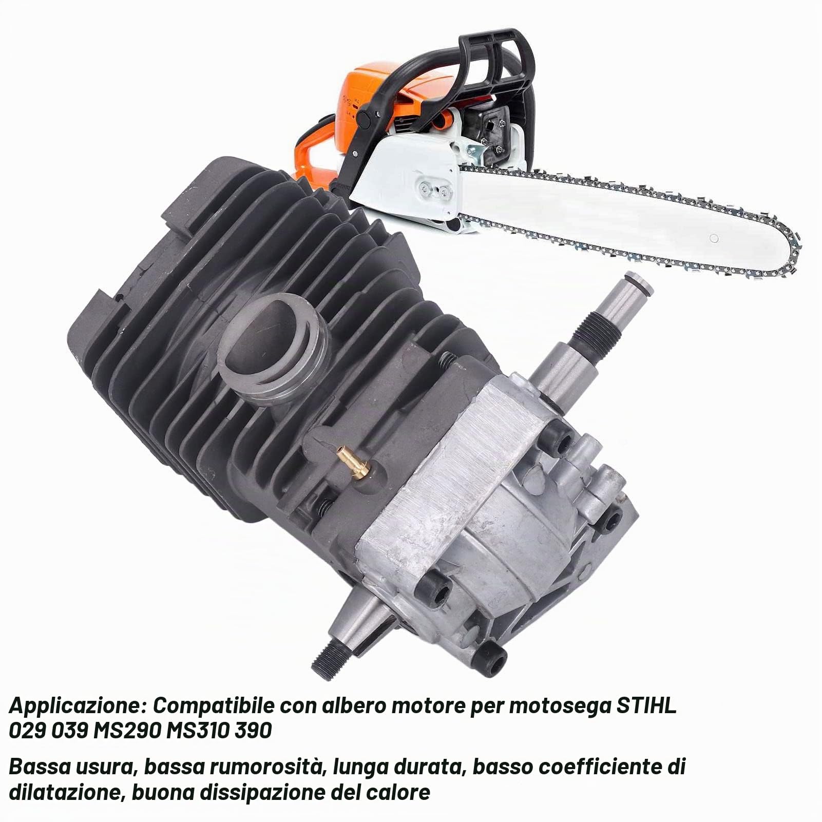 Cilindro Pistone Albero a Gomiti, Gruppo Albero Motore Cilindro Motosega 49 Mm Per 029 039 MS290 MS310 390 Motosega