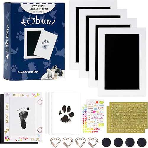 Kit de huellas para perros y gatos, kit de huellas y manos de bebé sin tinta, kit de impresión de nariz de perro, kit de almohadilla de tinta de