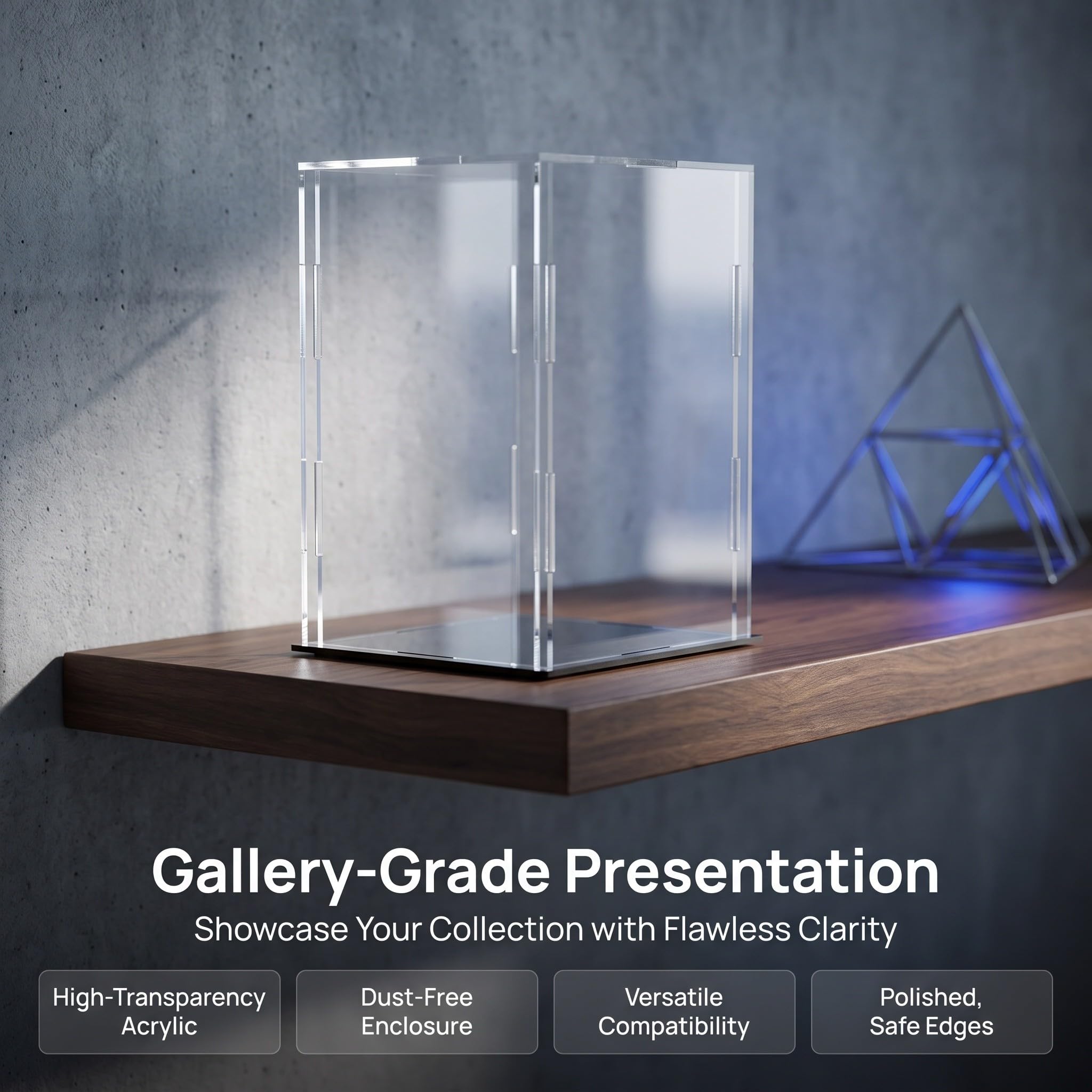 Uonlytech Caja expositora de acrílico Transparente para Figuras, Estuche