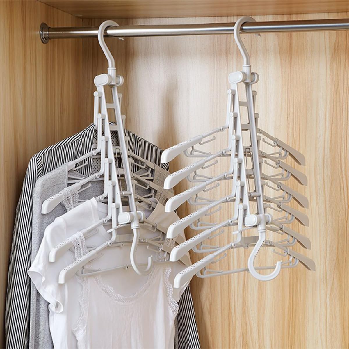 Ipetboom Grucce Pieghevoli in PP Multifunzionali per Pantaloni Portatili e Salva Spazio per Viaggio e Uso Quotidiano in Armadio