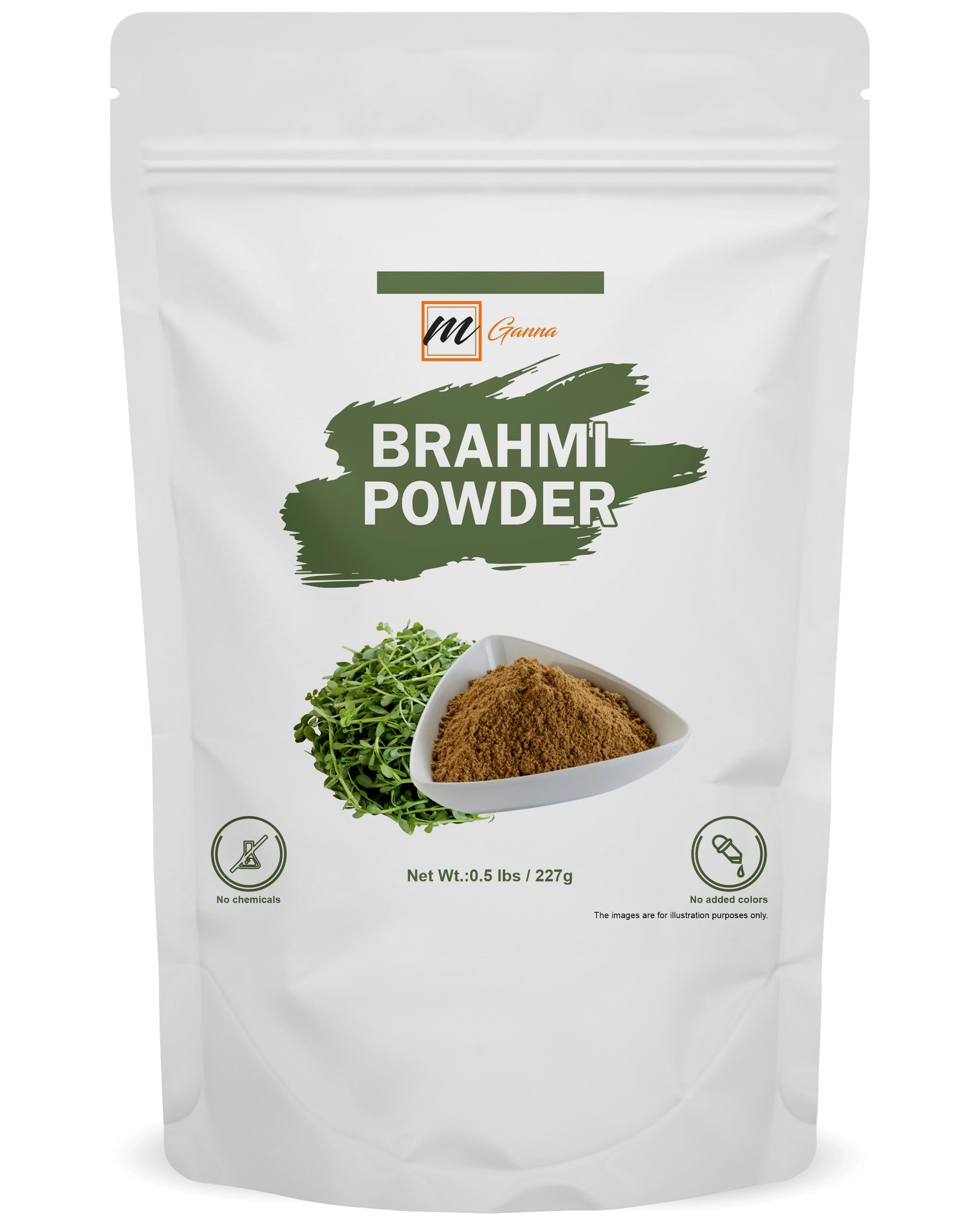 100% Natural Brahmi Powder 0.5 LBS / 227 GMS | Bacopa Monnieri Powder for Hair and Health