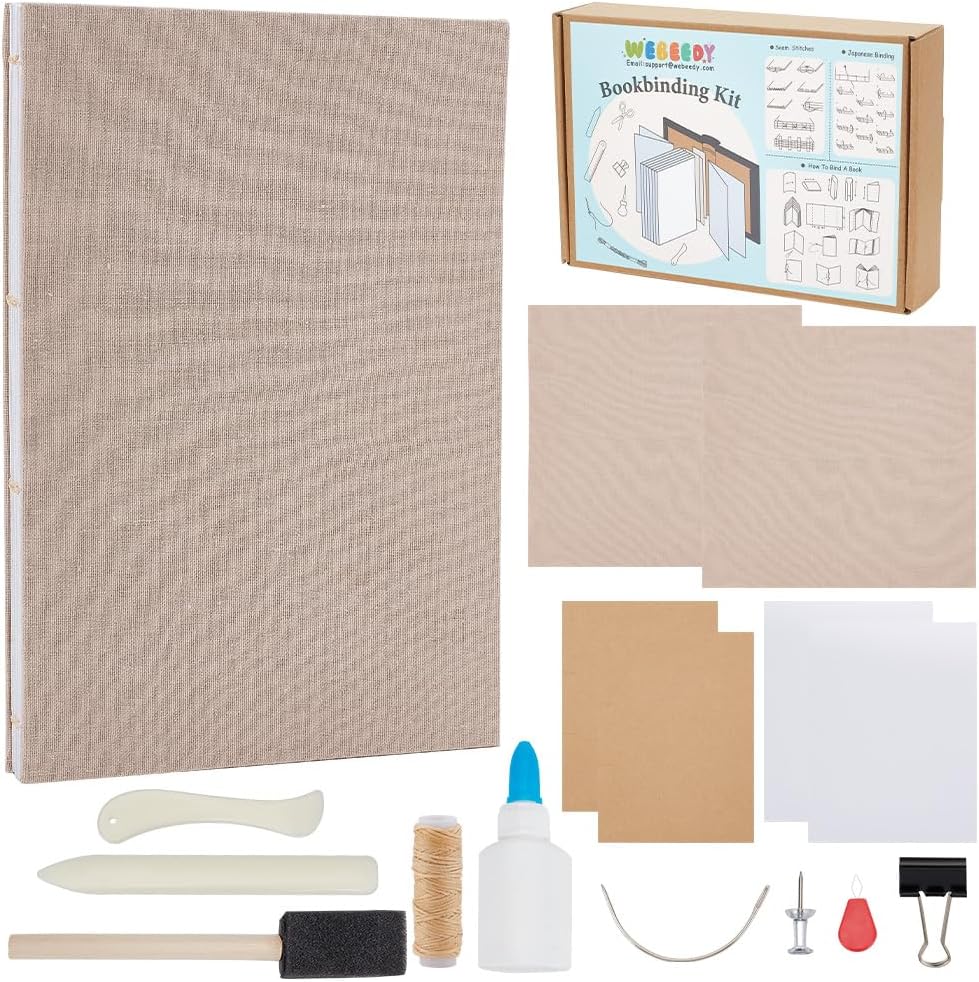 WEBEEDY Bookbinding Kit DIY Journal Kit Journaling Kit Handmade Notebook forPersonalized Journal Sketchbook Gifts Cool Birthday Gifts Writing Notebook for Women and Men,8 X 6 (A5) inches WEBEEDY Bookbinding Kit DIY Journal Kit Journaling Kit Handmade Notebook forPersonalized Journal Sketchbook Gifts Cool Birthday Gifts Writing Notebook for Women and Men,8 X 6 (A5) inches