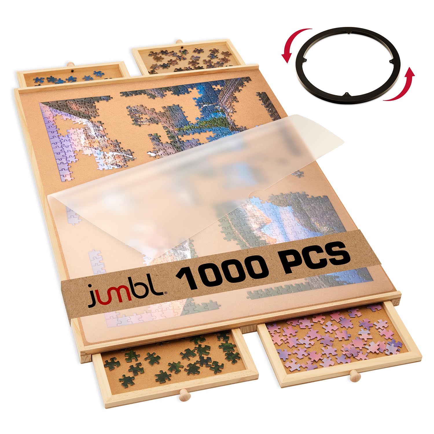 jumbo ミステリー　ジグソーパズル　1000*2ピース19172 Amazon.com: Jumbl 1000-Piece Puzzle Board with Drawers, Lazy Susan