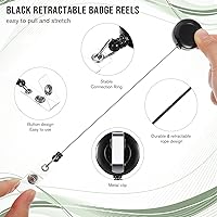 Vista 3 de Handepo 200 carretes retráctiles para insignias, portatarjetas retráctiles a granel con clips, soporte de identificación, clip para llavero