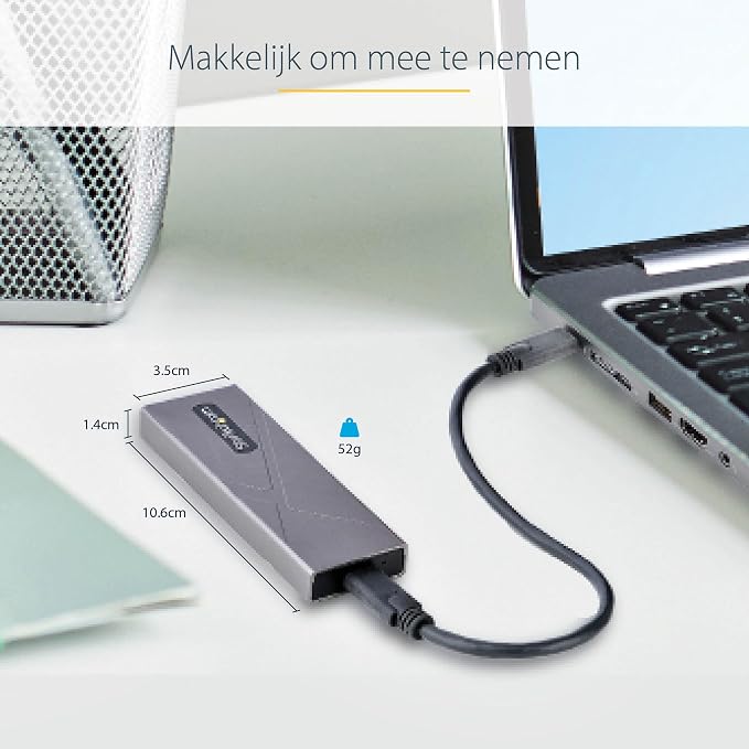 Caja externa M.2 NVMe o SATA SSD USB-C 10Gbps miniatura 6
