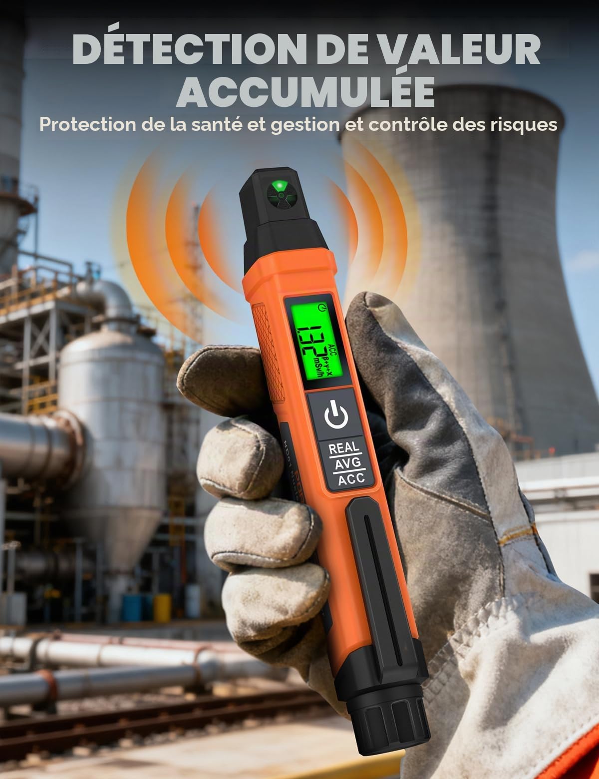 Détecteur de rayonnement nucléaire Portable avec alarme sonore et visuelle, dosimètre de rayonnement à unités de dosage commutées, Compteur Geiger Rayons ND01 pour Beta β Gamma γ X-ray