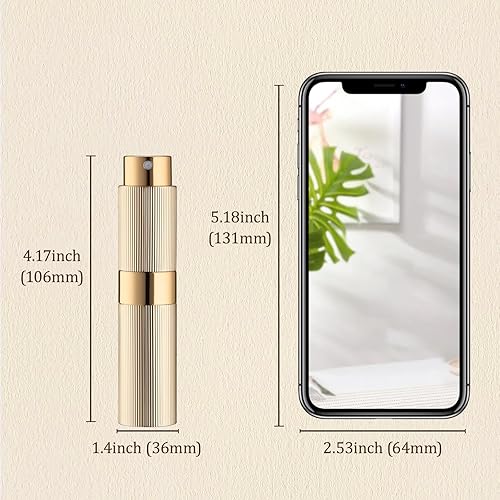 Miniatura 9 de LISAPACK Botella atomizadora de perfume de 0.3 fl oz, 1 pulverizador de colonia de viaje recargable, mini dispensador de perfume portátil vacío