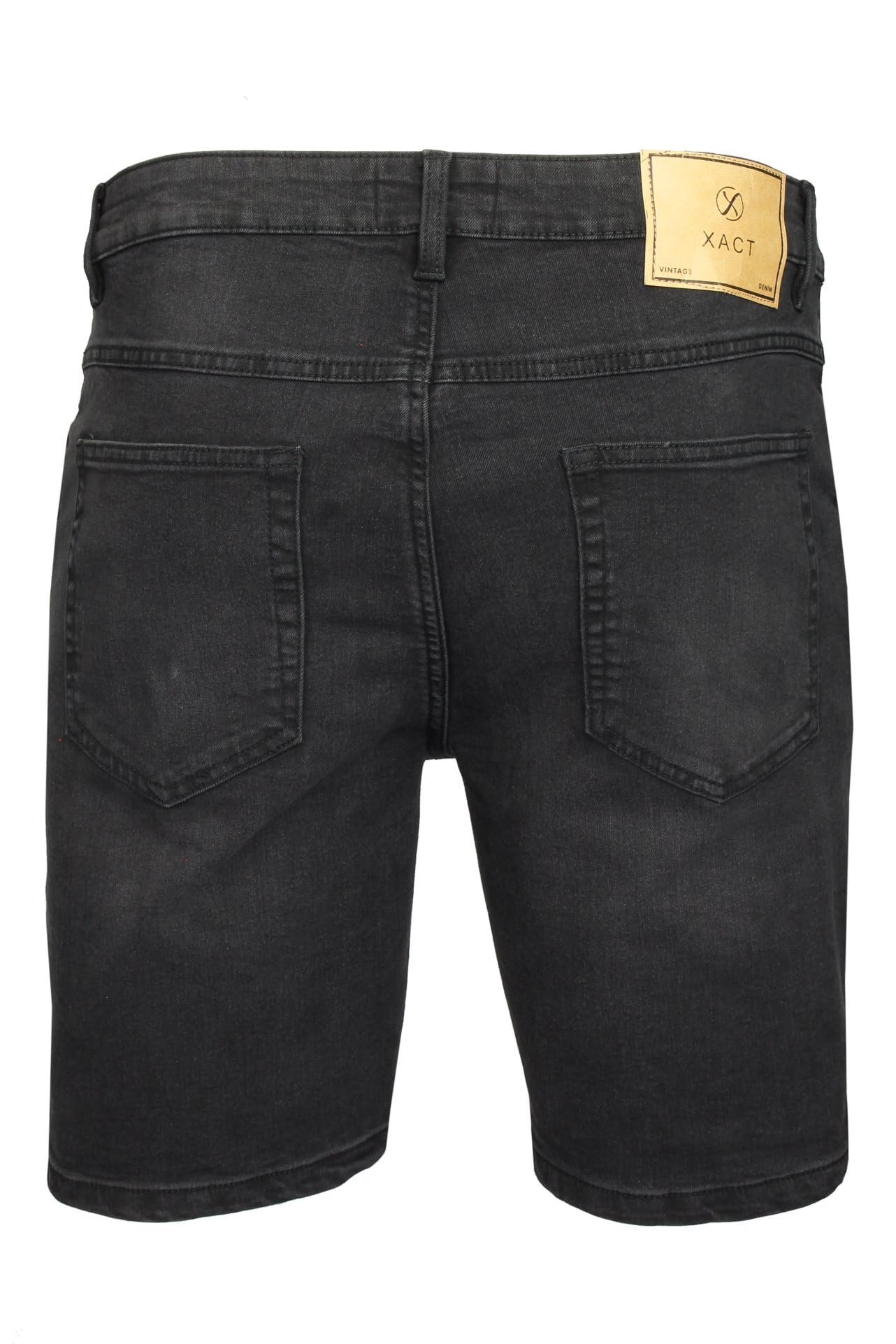 Xact Pantalones Cortos Denim Hombre – Stretch 10 oz, Corte Regular, 5 Bolsillos, Cierre de Cremallera – Look Casual