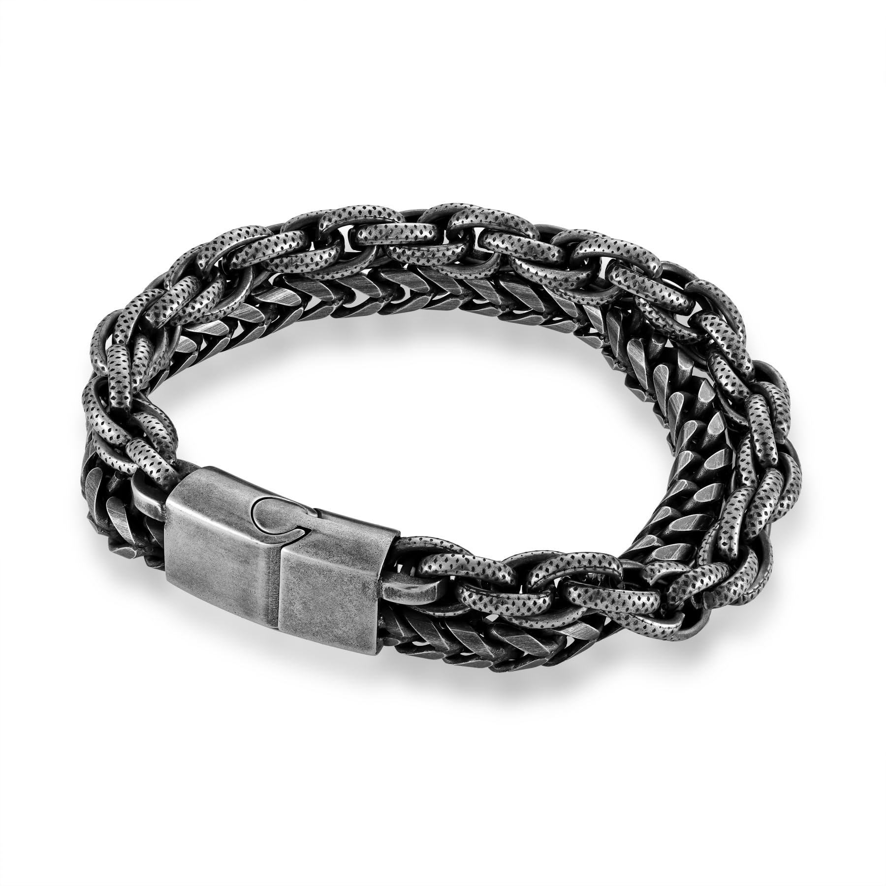 Wisbal Men's Stainless Steel Bracelet Vintage Titanium Steel Link Bracelets Jewelry for Him