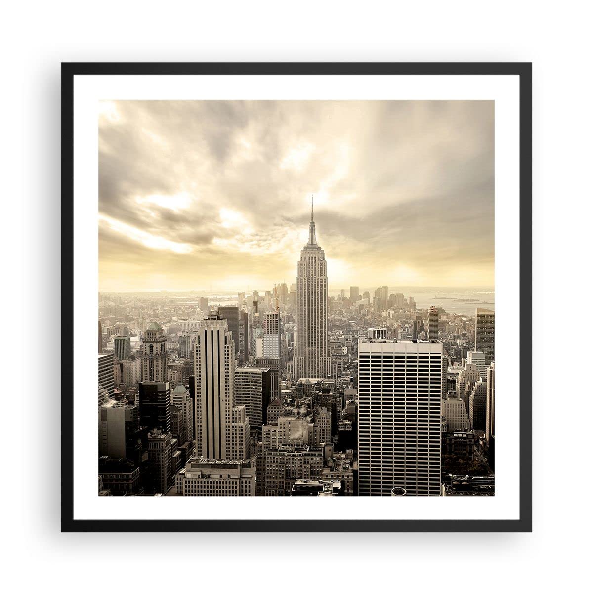 Cuadro Póster 60x60 cm Marco Negro Arquitectura Ciudades - 2630 - P2B