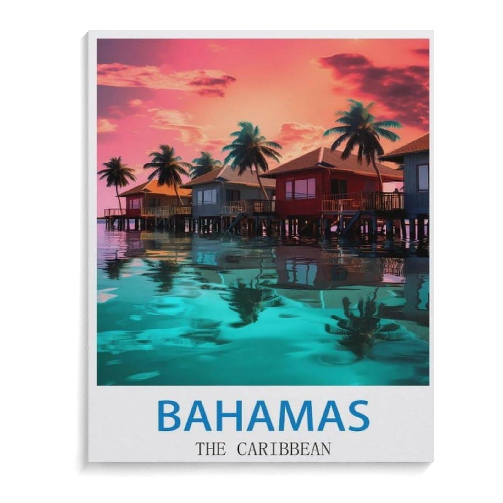BEAYODKP Paint by Numbers，Bahamas in The Caribbean，Exquisite Oil Painting by Numbers Kits for Beginners(50x60cm-K21