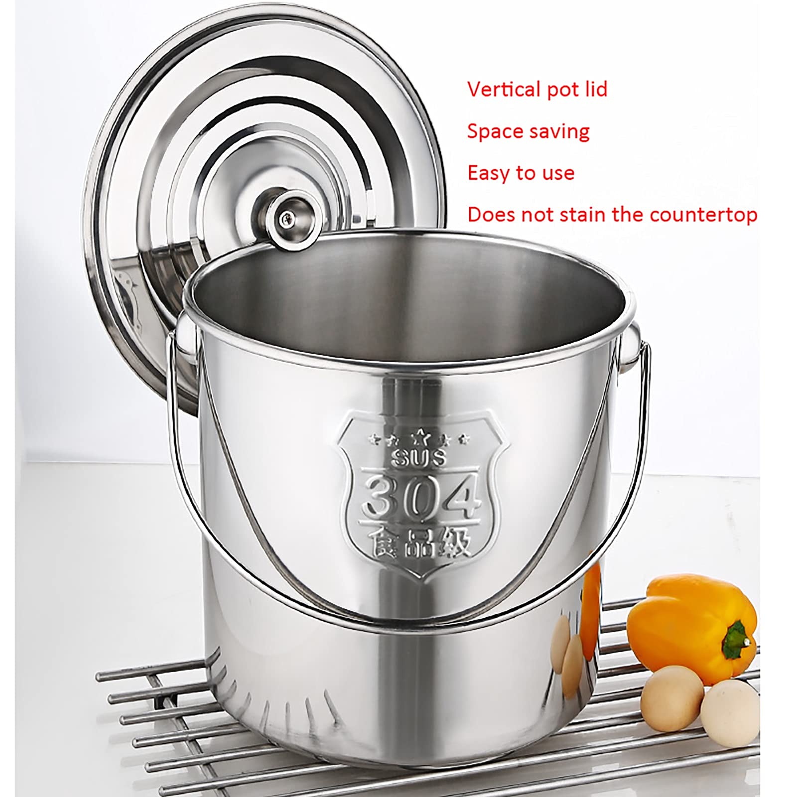 Seau Isotherme Acier Inox 304 - 20 Litres, Avec Couvercle Et Poignées | Pour Restauration, Événements, Conservation Chaud/Froid
