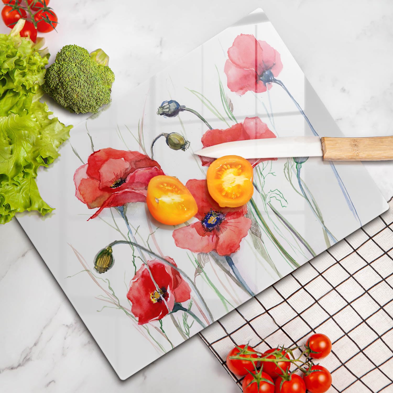 Tagliere da aperitivo 30x40 cm | Superficie stampata | Vetro temperato