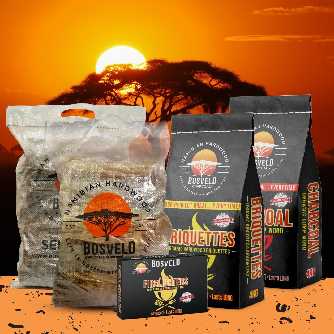 Bosveld Charcoal Namibian Hardwood Briquettes 4 Kg : Amazon.co.za