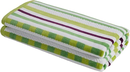 Miniatura 2 de Superior Juego de toallas de playa de gran tamaño de 2 piezas, toallas de playa de algodón de secado rápido, toalla de verano a rayas Cape May para