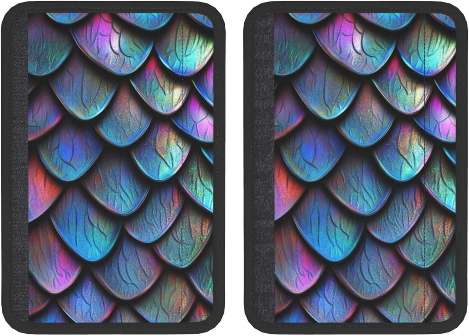 Seat Belt Cover Pads Iridescent Dragon Scales Car Seat Belt Covers for Women Men Adults Kids Soft Comfortable Auto Seatbelt Cushion Shoulder Strap Pad Handle Wraps, 1 Pair