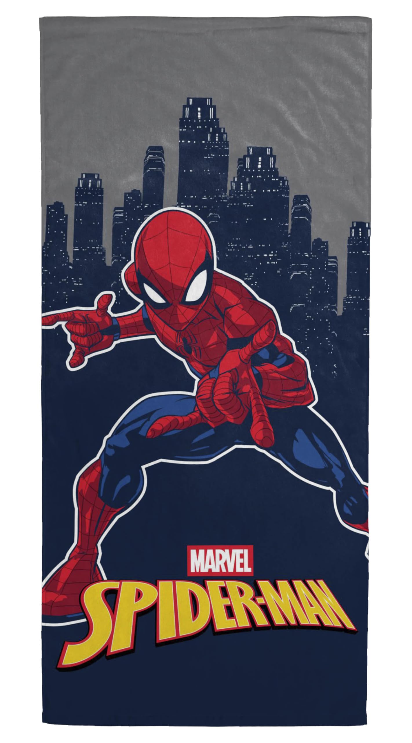 Jay Franco Boys Grey - Spiderman Kids Marvel Spiderman 100% Cotton Beach Towel - 71 X 147Cm Super Soft Bath Towel, Pool & Travel, Official Licensed Product, Grey
