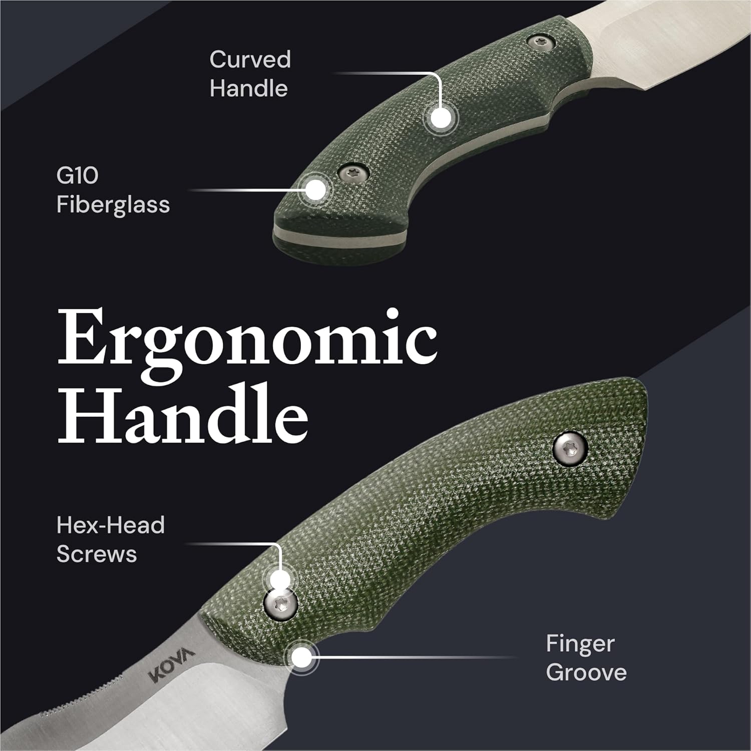 KOVA Personalized Tracer Fixed Blade Knife w/Kydex Sheath – Custom Engraved Outdoor EDC Knife for Hunters and Anglers, Gift-Ready for Anniversary Birthday Christmas for Husband Dad Brother