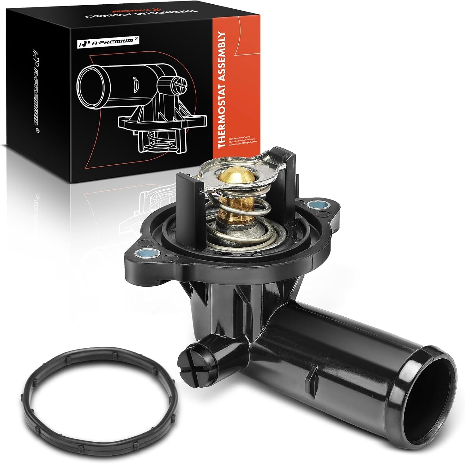 A-Premium Engine Coolant Thermostat Housing Assembly with Seal Compatible with Jeep Grand Cherokee 2011-2020, Wrangler 2012-2017, Wrangler JK 2018 & Dodge Durango 2011-2015, 3.6L, Replaces# 5184651AH