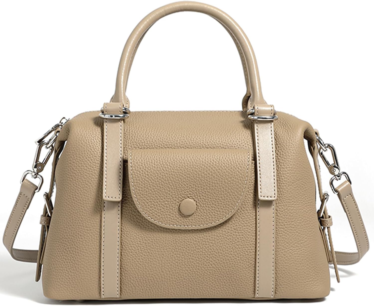 Genuine Leather Handbags for Women, Crossbody Bag Satchel Bag with Adjustable Detachable Strap