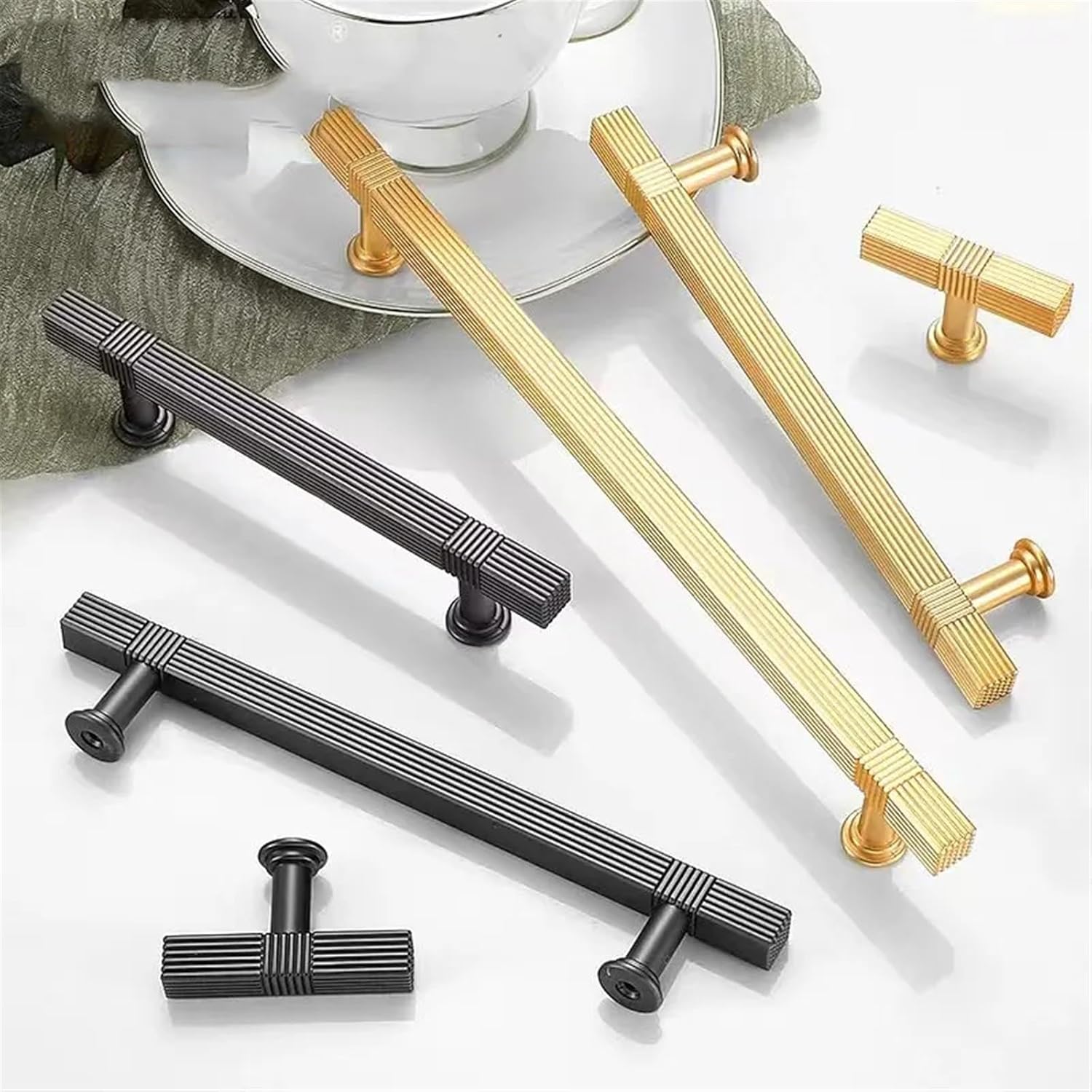 Modern Zinc Alloy Door Knobs and Handles Brushed Copper Cabinet Drawer Handles Personality Furniture Handle Hardware 1Pcs (Color : Pearl Gray 192mm)