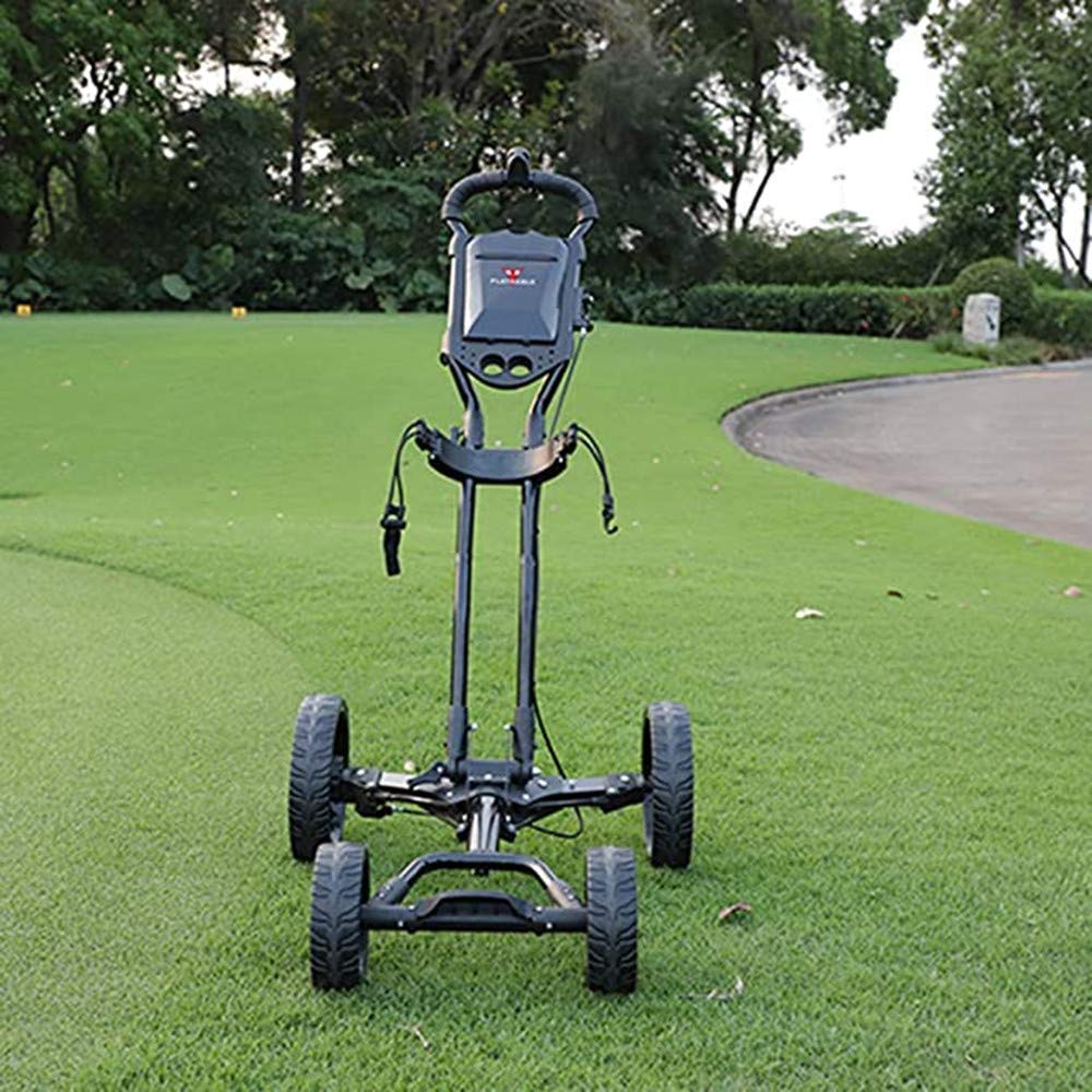 zaizai Faltbarer Golfwagen Mit 4 Rädern, Zusammenklappbarer Push-Bag-Wagen, Golf-Zugwagen Mit Regenschirmhalter Und Handbremse