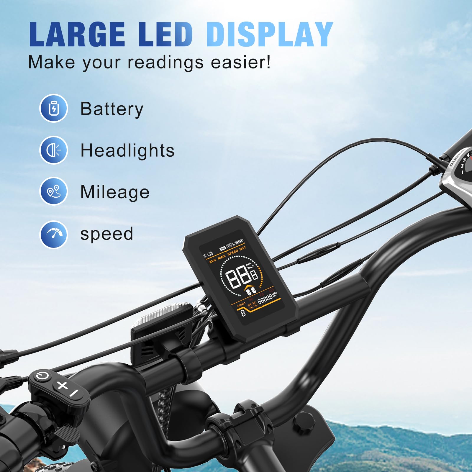 RCB 20'' E Bike, Elektrisches Mountainbike für Erwachsene, Pendel-Elektrofahrrad mit Abnehmbarem 48-V-13-Ah-Akku, Reichweite 35–90 km