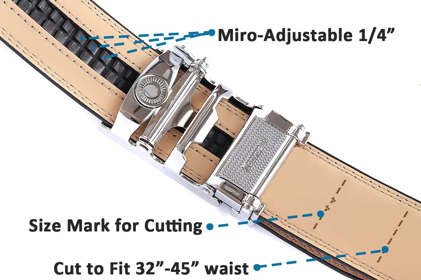 Tonywell Mens Belts Leather Ratchet, Casual and Dress, Adjustable - Elegant Gift Boxed
