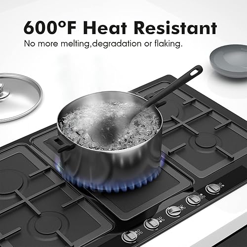 Miniatura 4 de Juego de 4 espátulas de silicona, espátula de goma de grado alimenticio, mango fuerte mejorado con agarre ergonómico, resistente al calor para