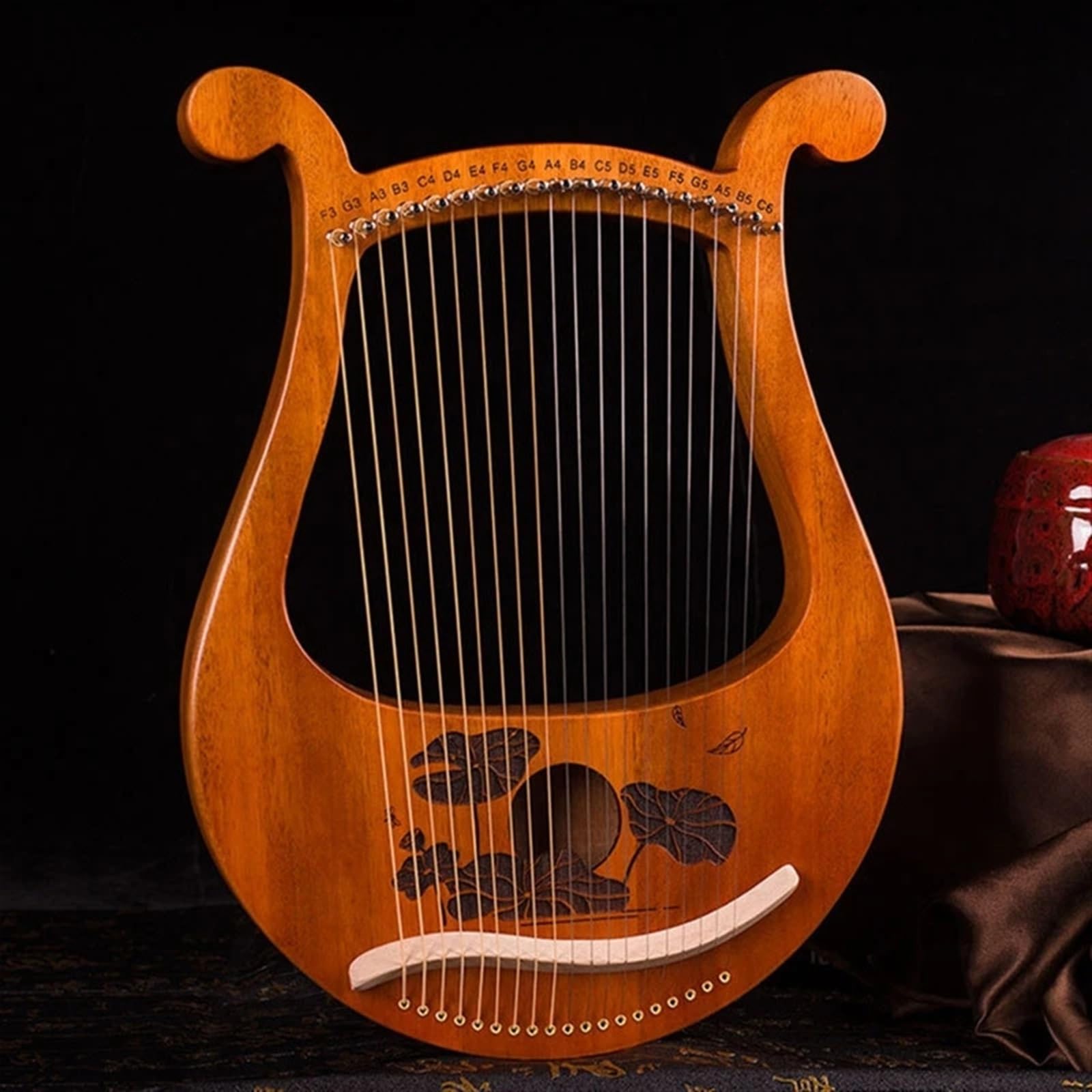 Arpa a Lira Strumento Musicale in Legno Arpa a Lira con Corda for Chiave di accordatura per Adulti(Deer)