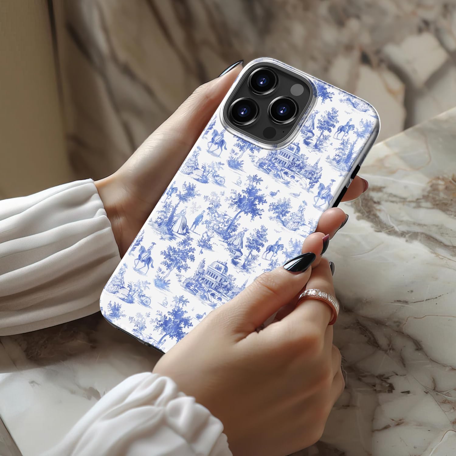 STARVIP For IPhone 15 Pro Max Case, Wireless Charging Compatible, Dual-Layer Soft Silicone Hard Shell With Cute Aesthetic Wildflower Design,Protective Phone Cover For Women - Pink Rose And Bows