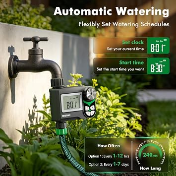 RESTMO Irrigation Timer Zero Pressure Ball Valve Water Timer, Hose Timer