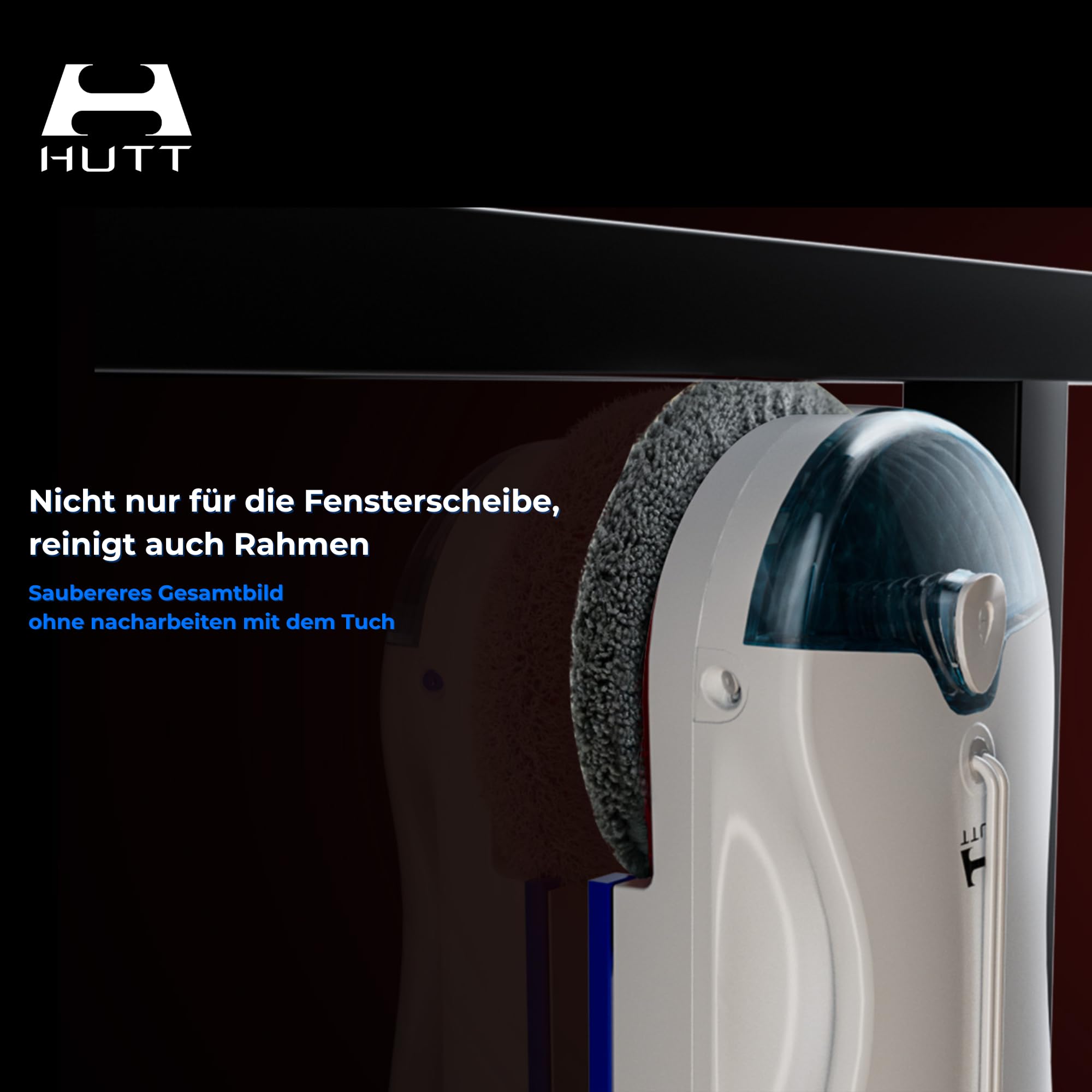 HUTT 10 Fensterputzroboter – Automatischer Fensterreiniger mit intelligenter Routenplanung, 6500Pa Saugleistung & Absturzsicherung – Fensterroboter für Glas, Spiegel, Fliesen & Duschkabinen
